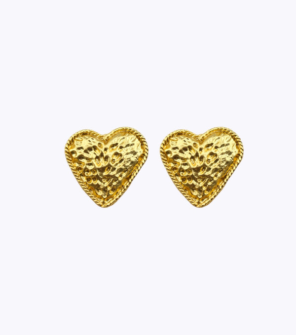 Gold Heart Small Earrings